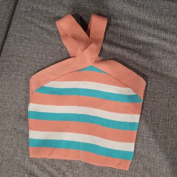 Babaton Sculpt Striped Halter Top - Picture 2 of 8